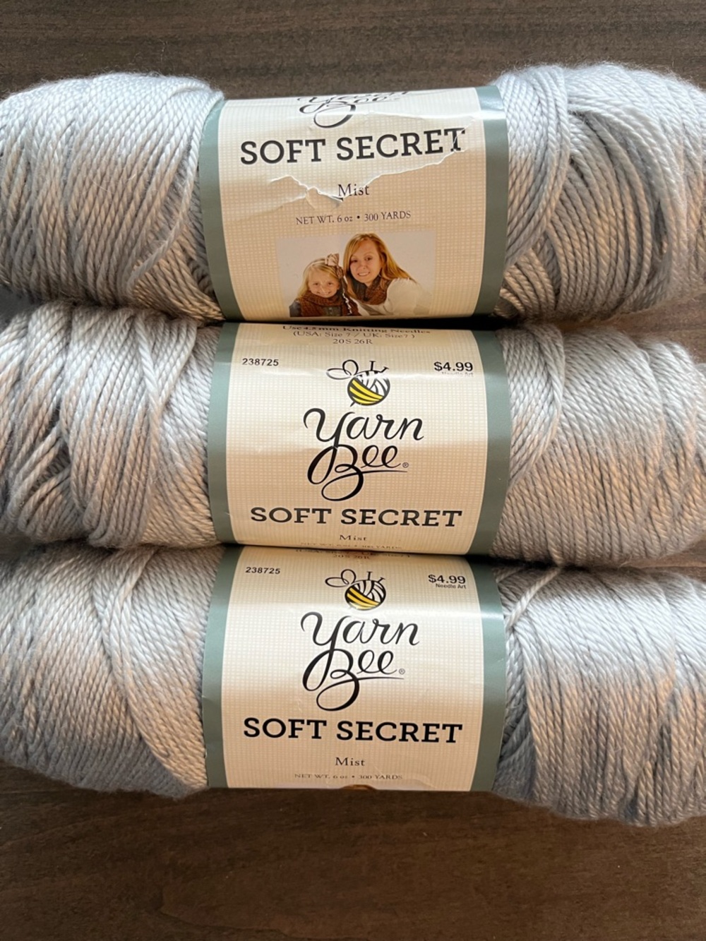 Yarn Bee Soft Secret Yarn 
Gray